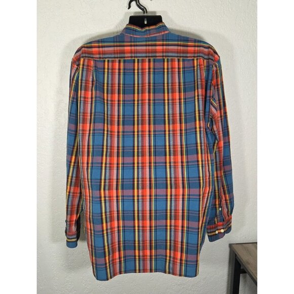 Nautica Men Dress Shirt Extra Large Red Cotton Plaid Collar Button Classic Fit - Picture 4 of 7